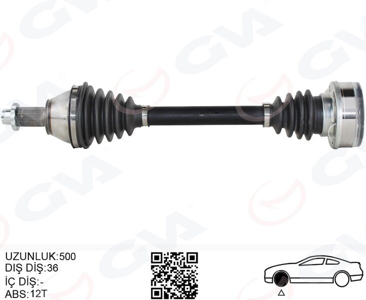 GVA 4475083 KOMPLE AKS SOL POLO-IBIZA-FABIA 1.4 16V 01-12 500mm - Görsel 1