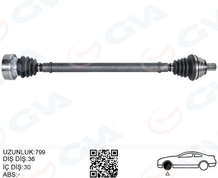 GVA 4475092 KOMPLE AKS SAĞ DÜZ VİTES GOLF5-GOLF6-JETTA-A3-LEON 1.6 BENZİNLİ - Görsel 1