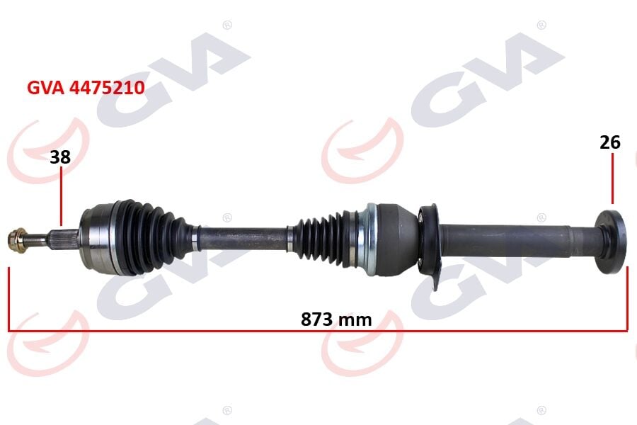 GVA 4475210 KOMPLE AKS SAĞ TRANSPORTER T5 2.5 TDİ 03-11 6 VİTES 880mm DÜZ VİTES - Görsel 1