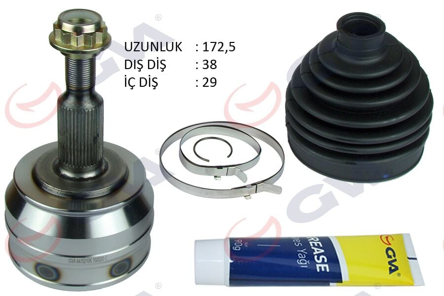 GVA 4475210K AKS KAFASI DIŞ ÖN TRANSPORTER T5 2.5 TDI 04-10 AXD 38x29x63 172.5mm - Görsel 1