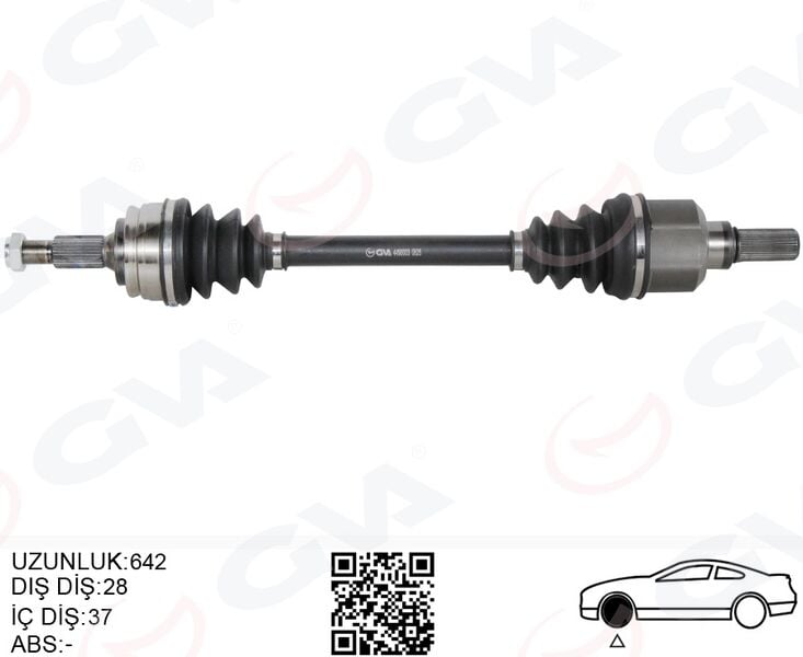 GVA 4490003 KOMPLE AKS SOL COMBO E BERLINGO PARTNER RIFTER 19> 1.5 BlueHDI P308 13> 1.2 PureTech / TOYOTA PROACE CITY 1.5L DV5R BKYMA21L 130hp otomatik vites 20-> - Görsel 1