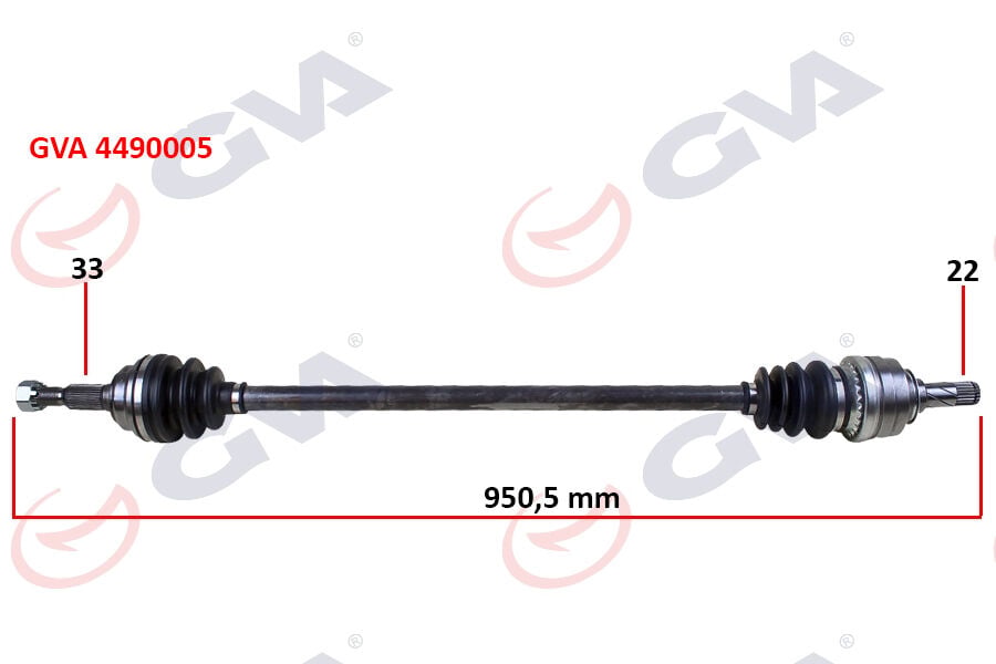 GVA 4490005 KOMPLE AKS SAĞ ASTRA G 1.4/1.6 16V 98-05 950mm - Görsel 1