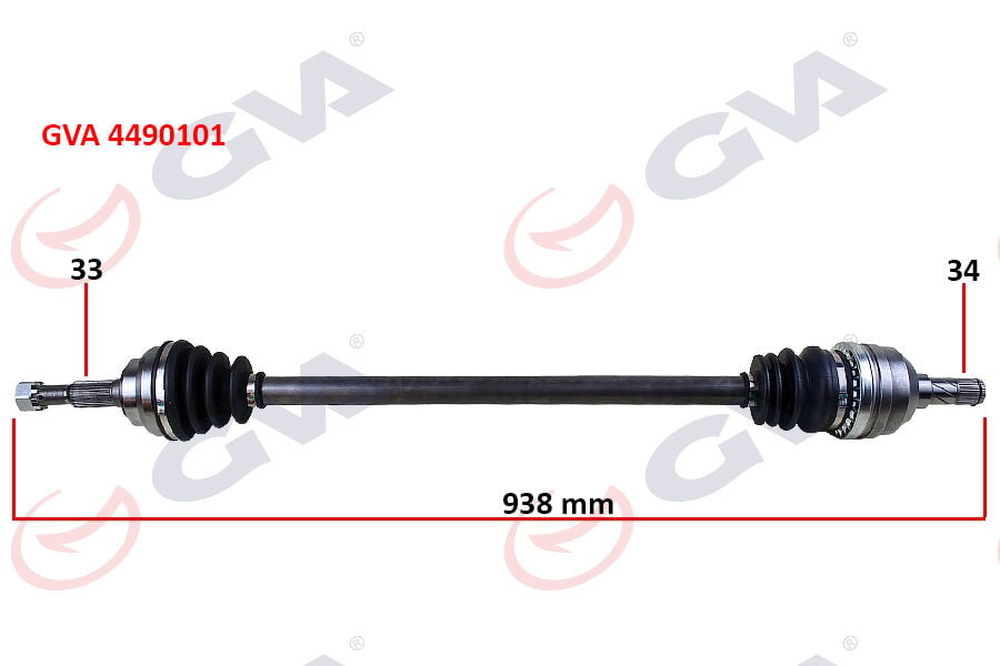 GVA 4490101 KOMPLE AKS SAĞ VECTRA A 88-95 -ASTRA F 92-98 -CALIBRA A 89-97 1.8-2.0 ABS SİZ 33x34x938mm - Görsel 1