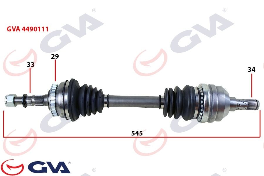 GVA 4490111 KOMPLE AKS SOL VECTRA B 1.6İ-1.8İ-2.0İ 95-03 ABS Lİ 29 DİŞ 595mm - Görsel 1