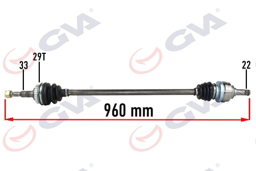 GVA 4490115 KOMPLE AKS SAĞ OPEL VECTRA B 1.6 99-02 MAKYAJLI KASA ABS Lİ 29DİŞ 960mm - Görsel 1