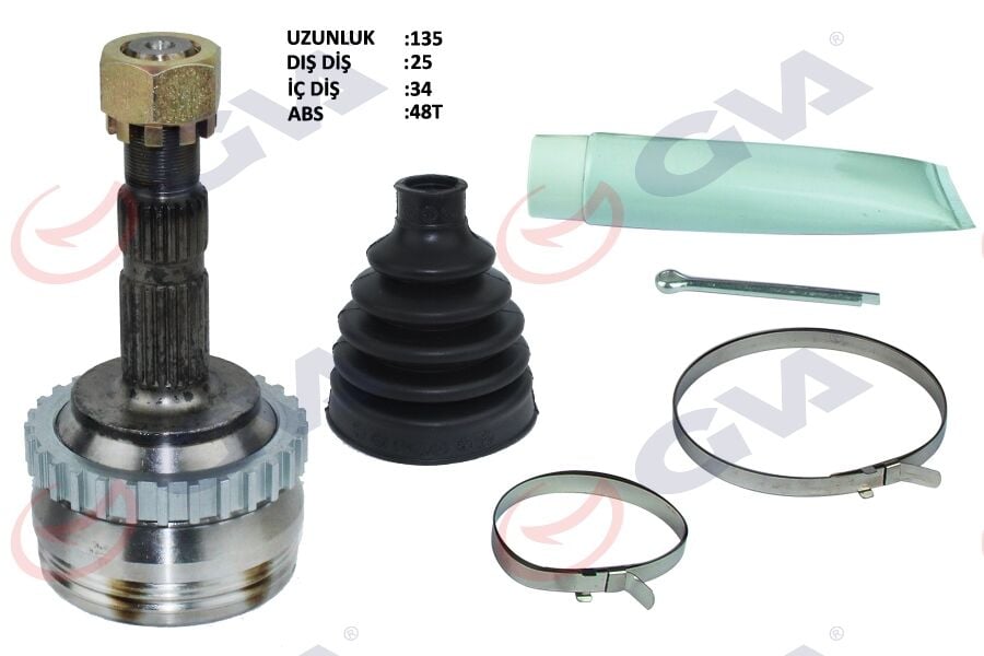 GVA 4490210K DIŞ AKS KAFASI CORSA B-C 94>06 COMBO B-C 94>11 TIGRA B 04>10 MERIVA A 04>10 ABS Lİ 29 DİŞ 22x28x52 150mm - Görsel 1