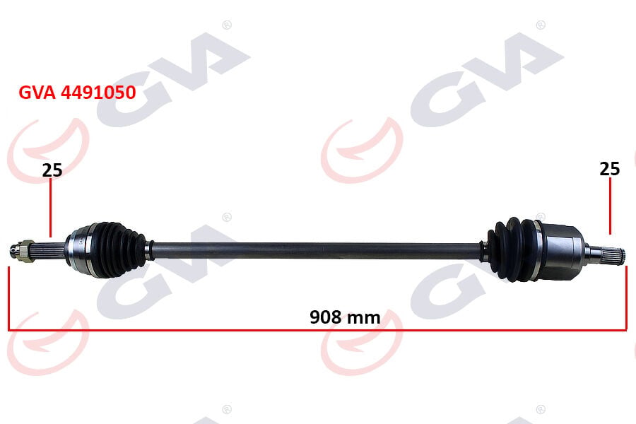 GVA 4491050 KOMPLE AKS SAĞ ACCENT ADMIRE 1.3-1.5D 03-06 ABS Lİ 29DİŞ 908mm - Görsel 1