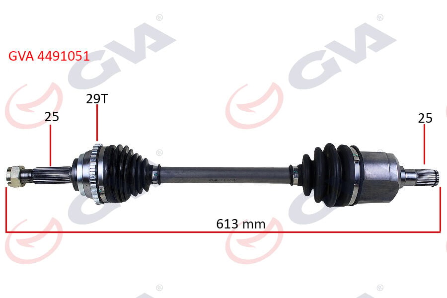 GVA 4491051 KOMPLE AKS SOL ACCENT ADMIRE 1.3-1.5D 03-06 ABS Lİ 29DİŞ 613mm - Görsel 1