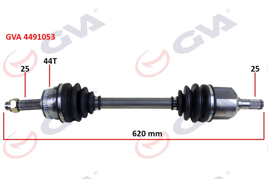GVA 4491053 KOMPLE AKS SOL HYUNDAI ACCENT ADMIRE 1.5L D3EA CRDI 3 silindir 02-05 ABS li 25x25 - ABS 44 diş komple boy 620mm - Görsel 1