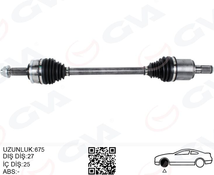 GVA 4491155 KOMPLE AKS SOL HYUNDAI BAYON 1.0L 1.4L G3LE G4LC 21-> 25x27 komple boy 675mm - Görsel 1