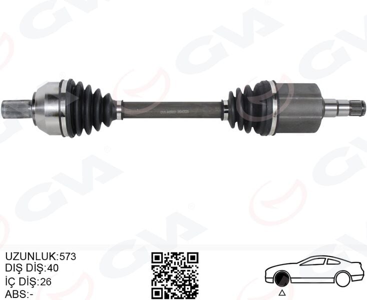 GVA 4499001 ÖN AKS KOMPLE SOL VOLVO S60 II 15> V60 I 15> V70 III 15> D2-T3-T4 OTOM. SANZIMAN 8 VITES - Görsel 1