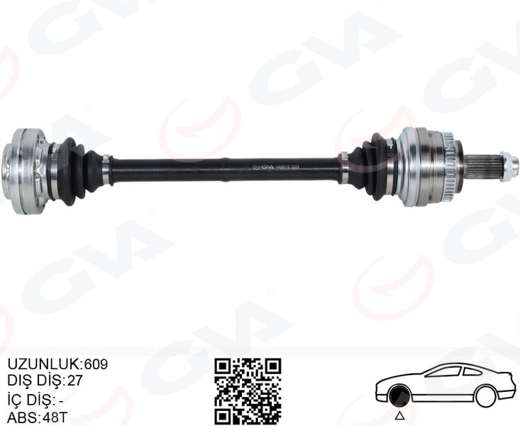 GVA 4499118 KOMPLE AKS ARKA SAĞ/SOL BMW E36 E46 ABS Lİ 609MM - Görsel 1