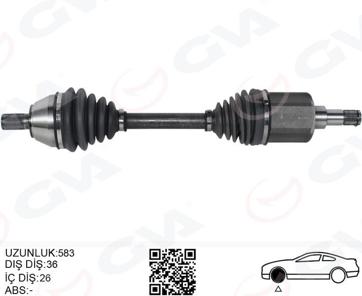 GVA 4499161 ÖN AKS KOMPLE SOL VOLVO C30 10> D2 S40 II 10> D2 V50 10> D2 MEKANİK ŞANZIMAN 6 VİTES - Görsel 1