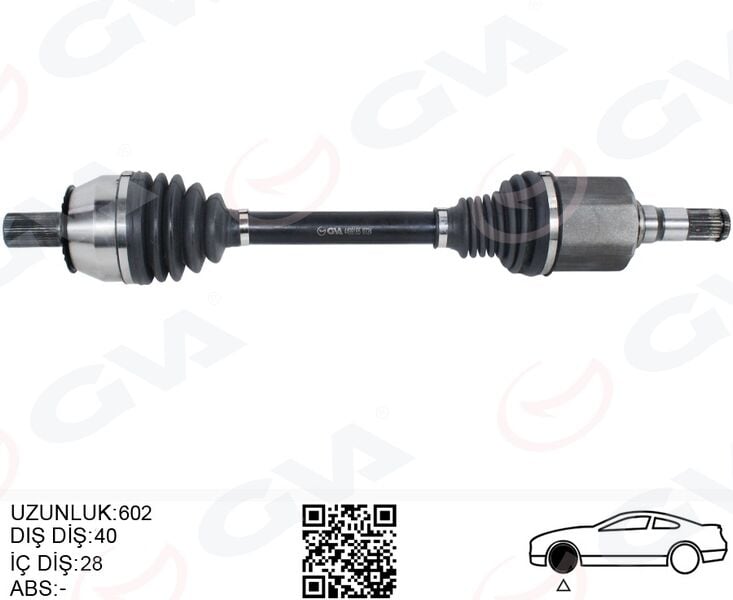 GVA 4499165 ÖN AKS KOMPLE SOL VOLVO S60 II 1.6 D2 10>15 S80 II 1.6D 10> V60 VOLVO 1.6 D 10>15 OTOMATİK ŞANZIMAN - Görsel 1
