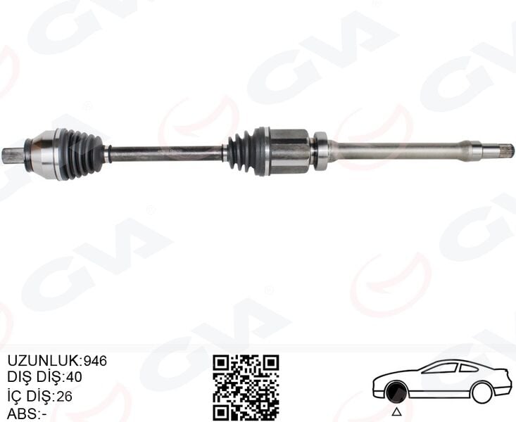 GVA 4499172 ON AKS SAG KOMPLE S60 II 1.6 D 11>15 S80 II 1.6 D DRIVe 10>15 V70 III 1.6 D 10>15 V60 I 1.6 DRIVe 11>15 - Görsel 1