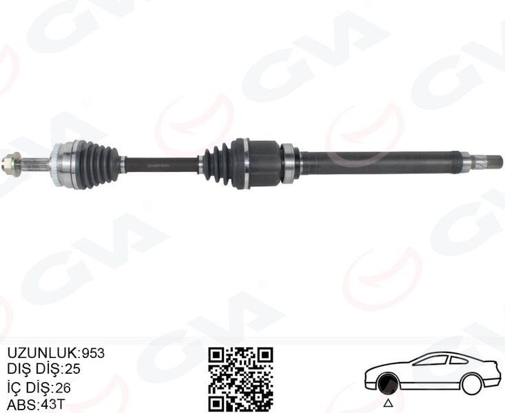GVA 4499176 ÖN AKS KOMPLE SAG VOLVO S40 I V40 I 1.8-2.0 97>04 - Görsel 1