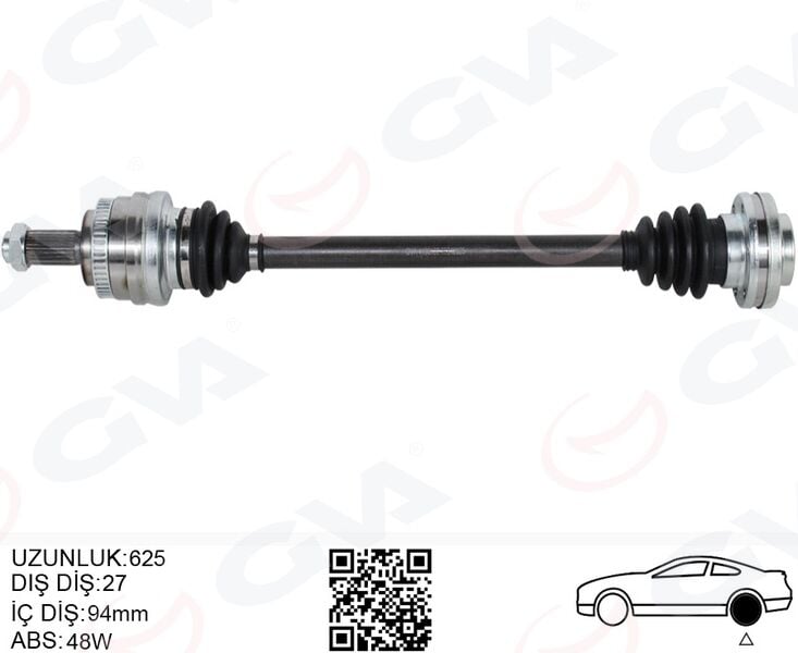 GVA 4499182 KOMPLE AKS ARKA SOL BMW E46 E36 ARKA SAG SOL 625MM - Görsel 1