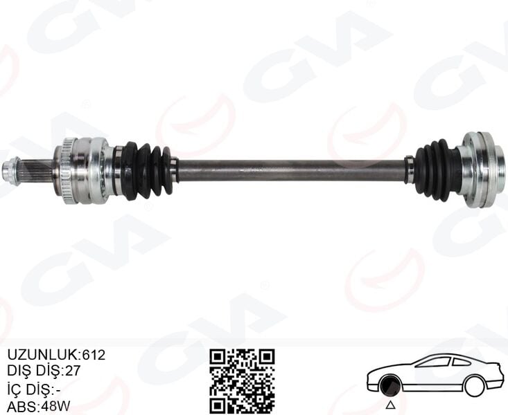 GVA 4499184 KOMPLE AKS ARKA SOL BMW E81 E82 E87 E90 E91 E92 E93 612MM OTOM. SANZ. - Görsel 1