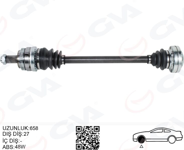 GVA 4499191 KOMPLE AKS ARKA SAĞ BMW E81 E87 E82 E88 E90 E91 E92 658MM - Görsel 1