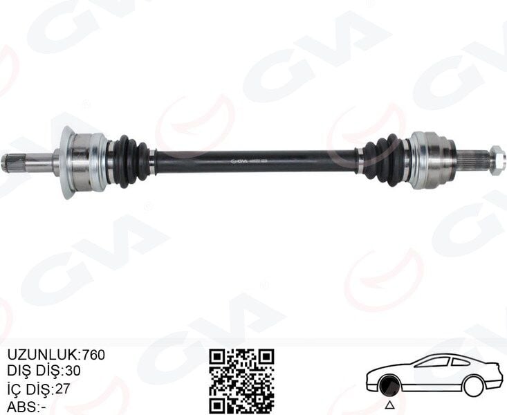GVA 4499202 KOMPLE AKS ARKA SOL BMW N20 F10 F12 F13 F06 760MM DİŞ 30 DİFERANSİYEL DİŞ 27 - Görsel 1