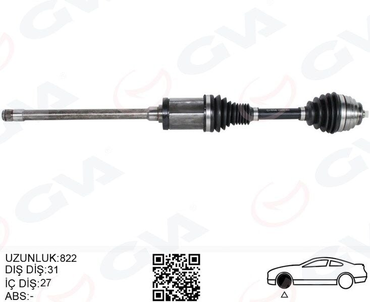 GVA 4499208 KOMPLE AKS ÖN SAĞ BMW X1 E84 09>15 822MM DİŞ 31 DİFERANSİYEL DİŞ 27 - Görsel 1