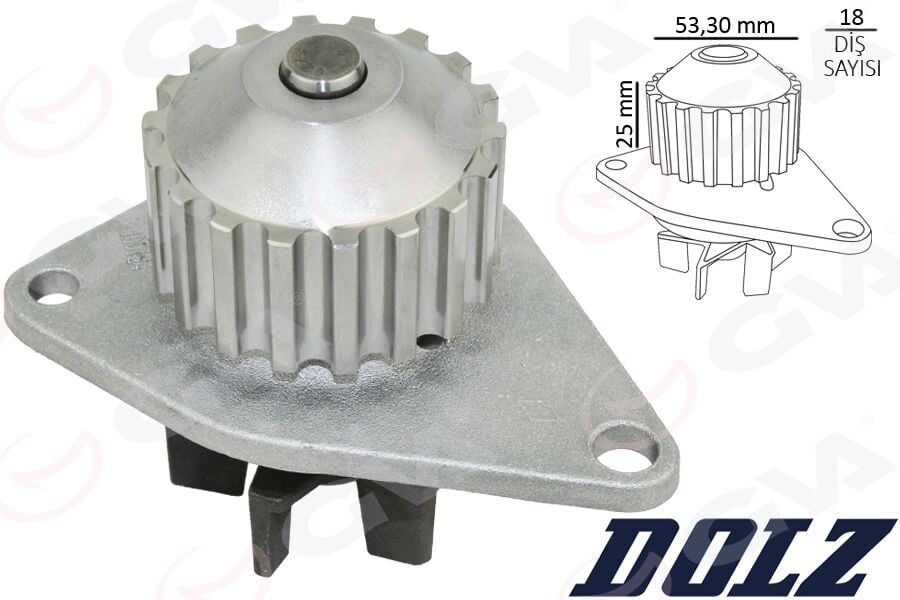 GVA 5243235 DEVIRDAIM SU POMPASI P106-P206-P207-P307-BIPPER-NEMO-PARTNER-BERLINGO-C2-C3-SAXO-XSARA 1.4 TU3JP-TU3A 1.4 8V MQP FIAT FIORINO 1.4 KFT.-KFV - Görsel 1