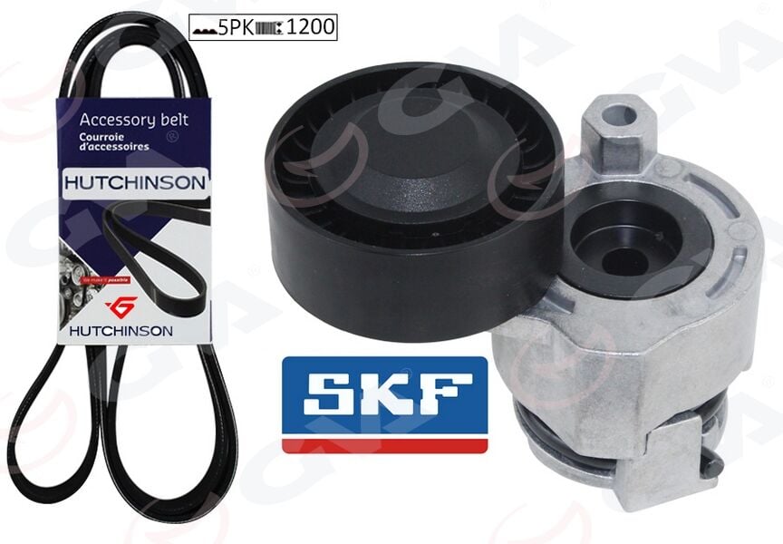 GVA 59A1109 ALTERNATÖR GERGİ KİTİ KÜTÜKLÜ RENAULT CLIO II 98>05 KANGOO 01> MEGANE II 02>08 MODUS 04> 1.4 16V-1 .6 16V-1.5dCi 5PK1200 - Görsel 1