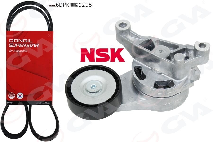 GVA 59A7505 ALTERNATÖR GERGİ KİTİ KÜTÜKLÜ CADDY 04-10 BJB-BLS-GOLF V BXE-TRANSPORTER AXB 1.9 TDI 6DPK1215 - Görsel 1