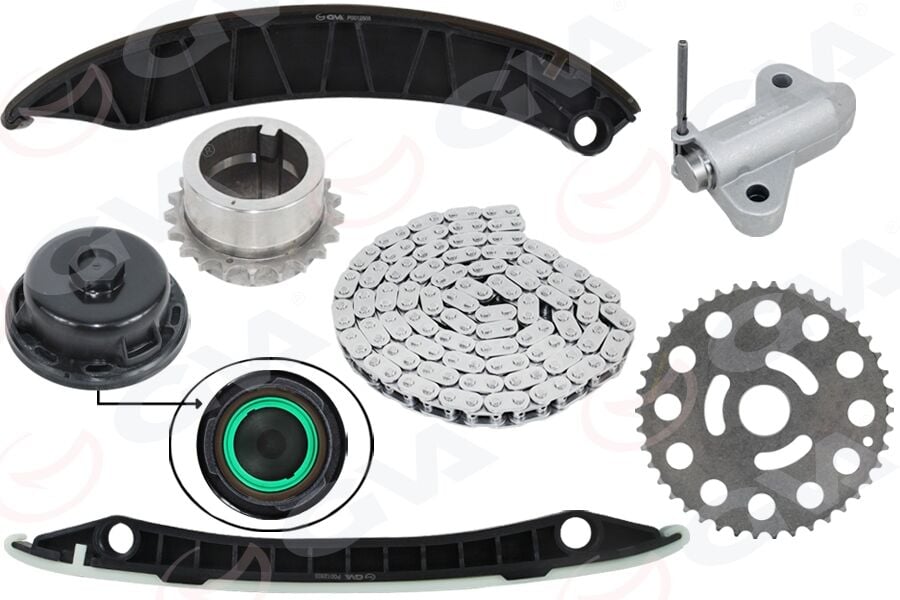 GVA 59C1911 EKSANTRİK ZİNCİR SETİ OPEL MOVANO B 10> RENAULT MASTER III 10> 2.3 DCİ-CDTI M9T / NISSAN NAVARA 2.3 L YS23 D23 15-> 1302800Q1F 56 BAKLA - Görsel 1