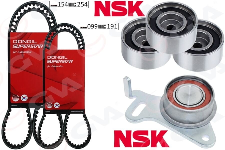 GVA 59T8171 TRİGER KAYIŞ SETİ EKSANTRİK SETİ MITSUBISHI L200 2.5L 4D56T DI-D CR 4X2 4X4 KA4T KB4T 07-14 2 KAYIŞ 4 RULMAN 154x254 099x190 - KÜTÜKSÜZ - Görsel 1
