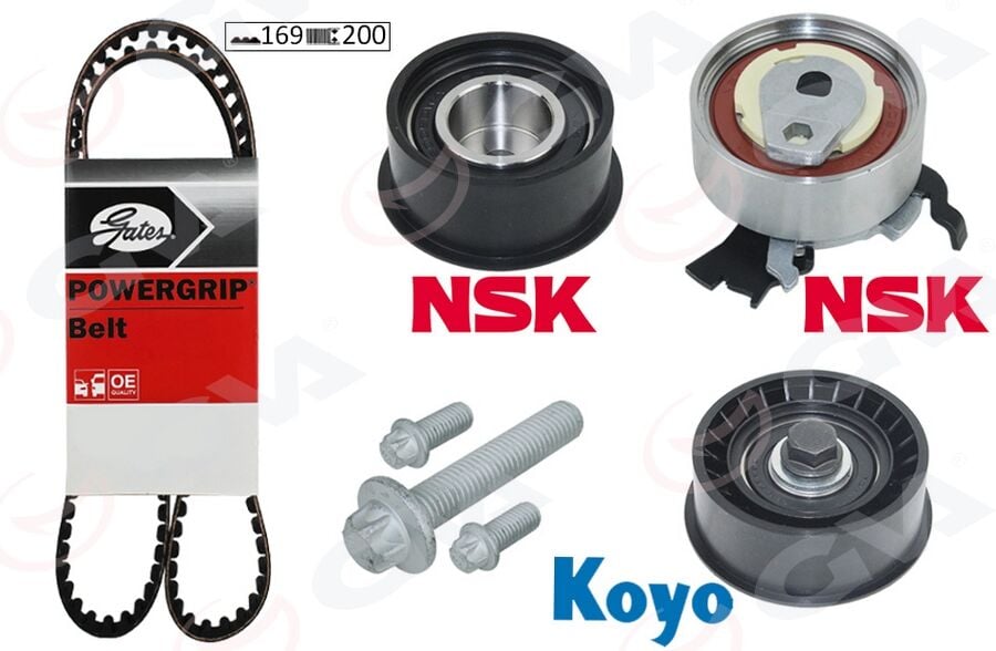 GVA 59T9003 EKSANTRİK GERGİ KİTİ 169x200 ASTRA F-CORSA B-VECTRA B 1.4i-1.6i-1.8i 16V X14XE-X16XEL-X18XE - Görsel 1