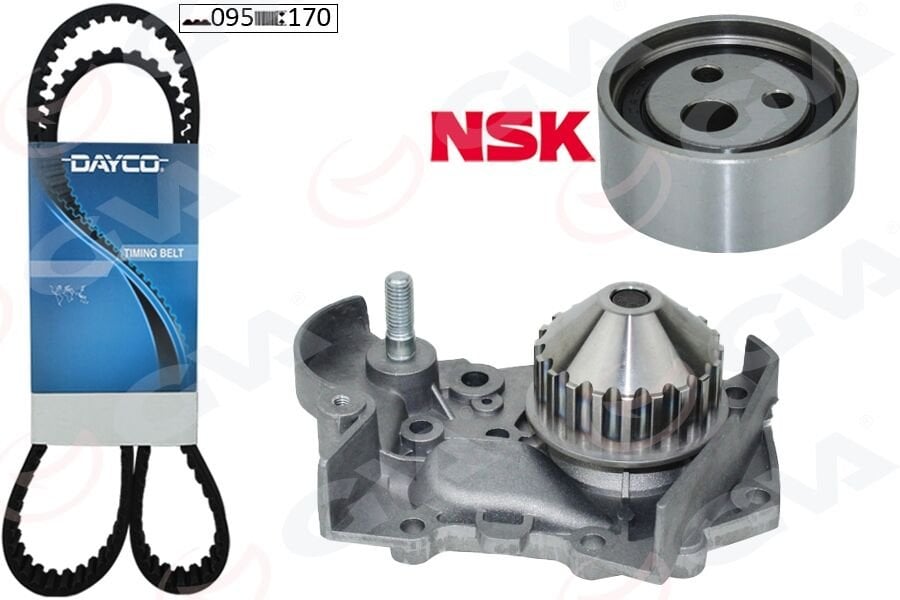 GVA 59WPK1411 DEVİRDAİMLİ EKSANTRİK GERGİ KİTİ RENAULT CLIO I 90>98 R19 88>95 MEGANE I 96>99 095x170 1.2-1.4-1.6 - Görsel 1