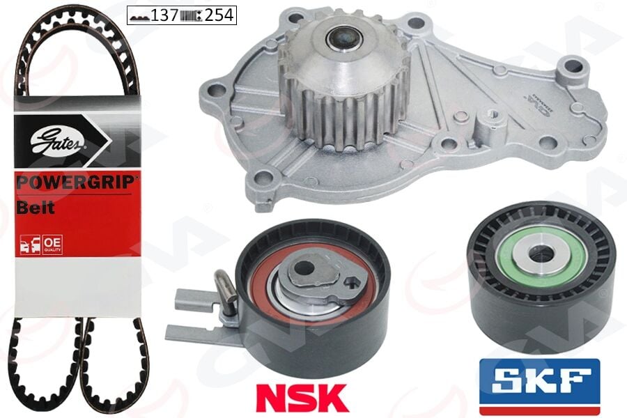 GVA 59WPK4315 DEVİRDAİMLİ TRİGER SETİ 137x254 P206-P207-P307-P308-P407-P3008-EXPERT-PARTNER-BERLINGO-JUMPY-C2-C3 -C4-C5-XSARA-FOCUS II-FIESTA V-VI VOLVO S40-C30-V50-FIAT SCUDO EURO4 1.6 HDI-TDCİ - Görsel 1