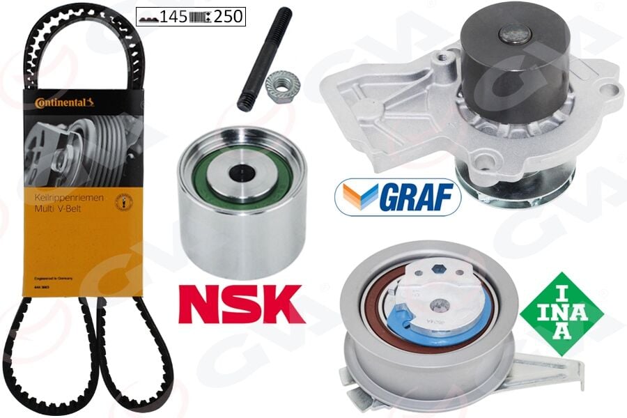 GVA 59WPK7505C DEVİRDAİMLİ EKSANTRİK GERGİ KİTİ POLO-FABIA 14>IBIZA IV 15>A1 14> CUSA-CUSB-CYZA-CYZB - Görsel 1