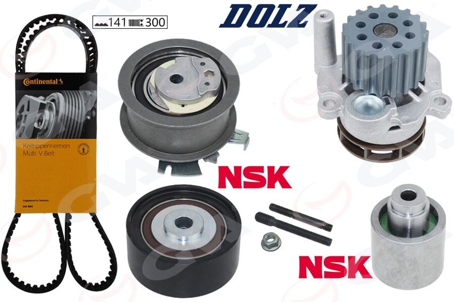 GVA 59WPK7513 DEVİRDAİMLİ EKSANTRİK GERGİ KİTİ PASSAT-JETTA-GOLF5-OCTAVIA-A3-A6 2.0TDI 07-11 BKP-BKD-BRE-BLB - Görsel 1