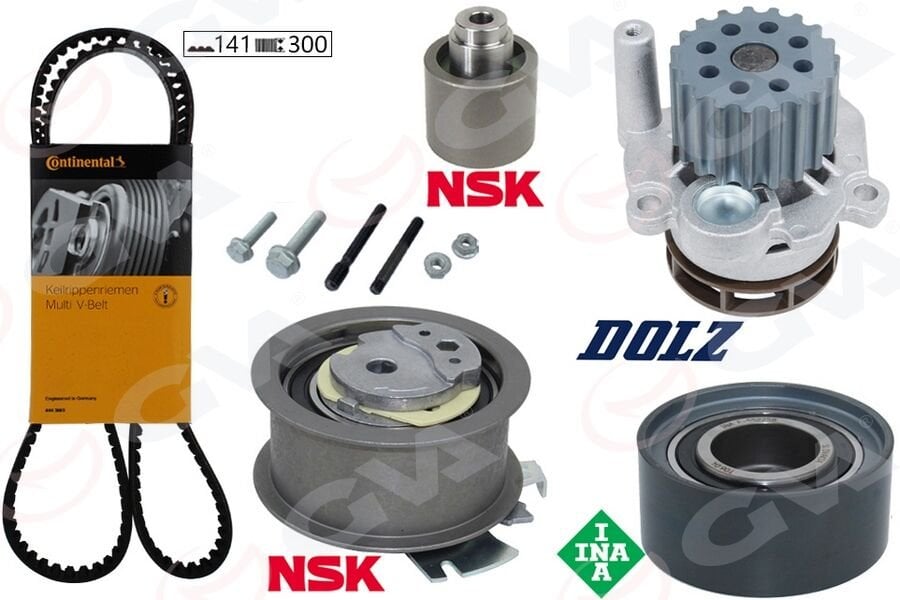 GVA 59WPK7526 DEVİRDAİMLİ EKSANTRİK GERGİ KİTİ PASSAT-JETTA-GOLF5-OCTAVIA-A3-A6 2.0TDI 04-06 BKP-BKD-BRE-BLB-BMR - Görsel 1