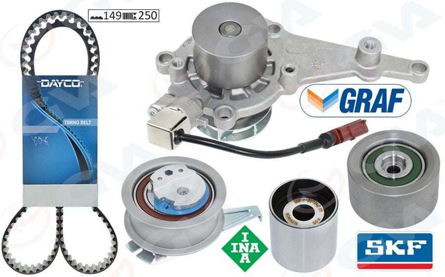 GVA 59WPK7562D TRİGER SETİ DEVİRDAİMLİ SENSÖRLÜ VW-SKODA-AUDİ-CUPRA-SEAT 16> FORD 23> 2.0 TDİ DSUD-DTRB-DTRD-DEZ E-DTNA-DTUA 149 DİŞ - Görsel 1