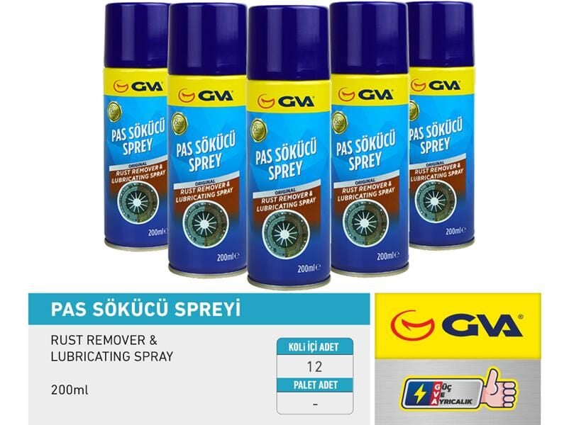 GVA 9911960 PAS SÖKÜCÜ VE YAĞLAYICI ÇOK FONKSİYONLU SPREY 200ML - Görsel 1