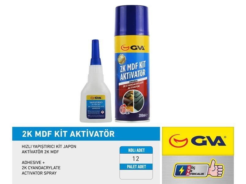 GVA 9915400 HIZLI YAPIŞTIRICI KİT JAPON AKTİVATÖR 2K MDF 200 ML - Görsel 1