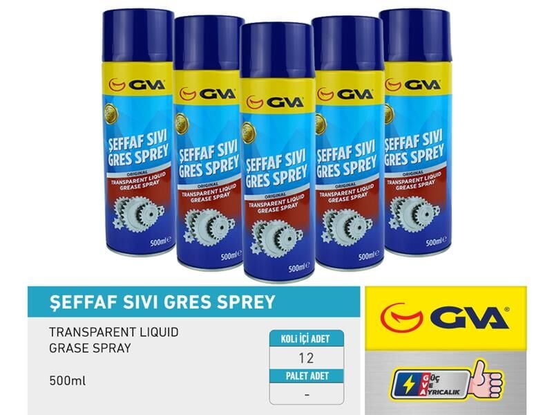 GVA 9920940 ŞEFFAF SIVI GRES SPREYİ 500 ml. - Görsel 1