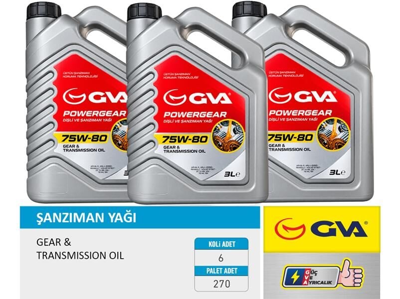 GVA 9921742 ŞANZIMAN YAĞI 75W80 3 LT API GL-5 - Görsel 1