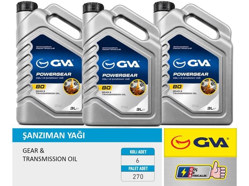 GVA 9921810 ŞANZIMAN YAĞI 80W API GL-4 3 LT - Görsel 1