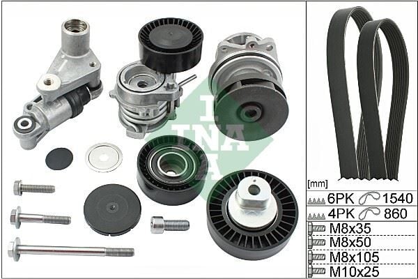 INA 529005330 KANALLI KAYIS SETI BMW M50 M52 M54 E46 E39 E53 E85 DEVIRDAIMLI. KUTUKLU - Görsel 1