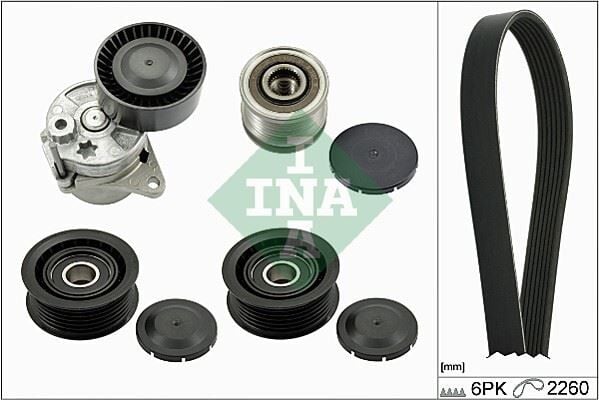 INA 529011522 KANALLI KAYIS SETI MERCEDES W639 B906 KUTUKLU. ALTERNATOR KASNAKLI - Görsel 1