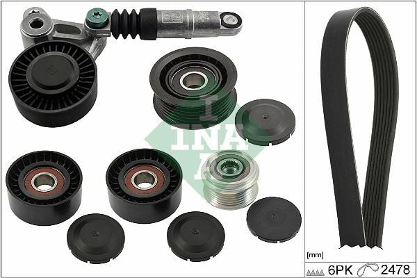 INA 529052020 V KAYIŞ SETİ Q7 09-15 CAYENNE 10 >TOUAREG 04 > 3.0TDI CATA CASA CCMA CJGA CNRB 059E BKS CASD CVWA - Görsel 1
