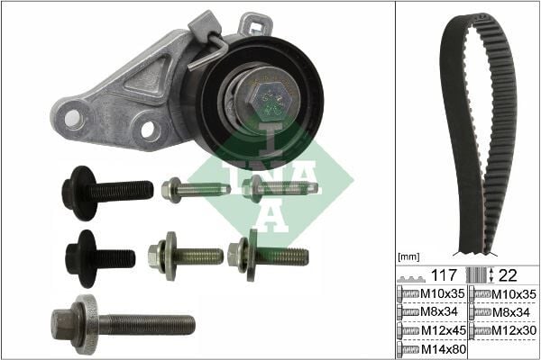 INA 530014010 TRİGER SETİ FORD FOCUS-FİESTA-CMAX 98> 1.25-1.4-1.6 ZETEC 100 PS 121 III 1.25 96>04 VOLVO S40 II 1.6 05>12 V50 05>12 MAZDA II 1.25 / 1.4 / 1.6 04>12 KTB286 - Görsel 1
