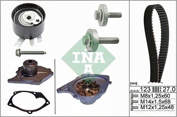 INA 530019730 SU POMPALI TRIGER SETI 123 DIS 27MM CLIO II 01>06 MEGANE II 04> KANGO 01> MICRA III 04> DUSTER 10> 1.5 DCI K9K EURO 3 EURO 4 - Görsel 1