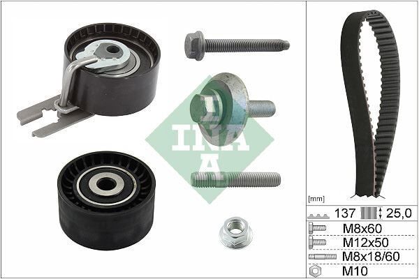 INA 530037510 EKSANTRİK GERGİ KİTİ P206-P207-P307-P308-P407-P3008-EXPERT-PARTNER-BERLINGO-JUMPY-C2-C3-C4-C5- XSARA-FOCUS II-FIESTA V-VI VOLVO S40-C30-V50-FIAT SCUDO EURO4 1.6 HDI-TDCİ - Görsel 1