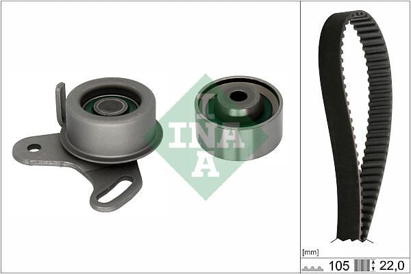 INA 530042710 TRİGER KAYIŞ SETİ HYUNDAI ACCENT ADMIRE ERA 1.5L G4EB 01-> 1.4L 1.6L G4ED G4EE 01-10 / GETZ 1.4L 06-10 / MATRIX ELANTRA 1.6L 01-06 / KIA RIO 1.4L 1.6L 06-10 / CERATO 1.6L 04-07 1 KAYIŞ 2 RULMAN - Görsel 1