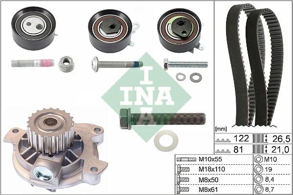 INA 530048430 DEVİRDAİMLİ TRİGER SETİ 122x265 T4 2.5TDI 96-03 -LT35 2.5TDI 96-06 -VOLVO V70 2.5YDI AJT-AYY - Görsel 1